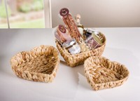 Schale 'Herz', 3Er Set Aus Wasserhyazinthe Servier Korb Deko