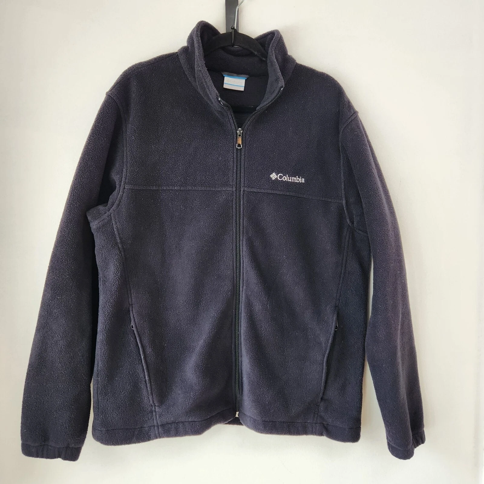 Columbia Black Fleece Jacket Full-Zip Hiking Camping Outdoors Warm Men's L