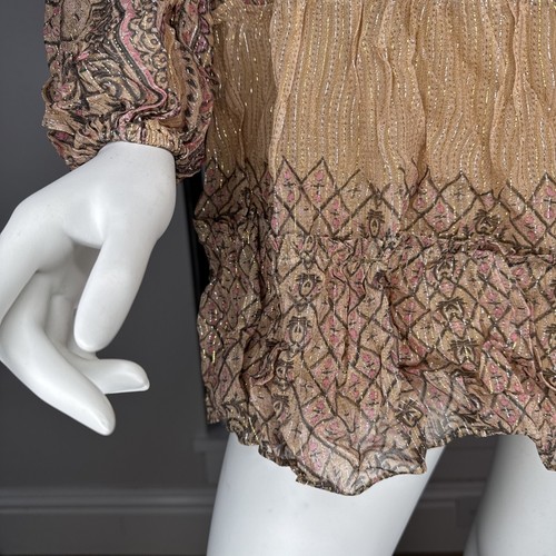 Nuevo con etiquetas Vestido Corto Hemant and Nandita Para Mujer Marrón Doblado, Forrado, Talla L - Imagen 9 de 20