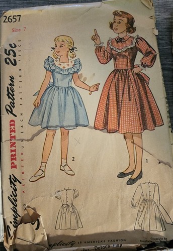 Lot of 9 Vintage 40s 50s Children's Dress Sewing Patterns Sizes 7 & 8 - Picture 9 of 10