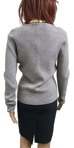 Alannah Hill Sz 12 Grey Button Up Cardigan . 100% Wool - Picture 3 of 5