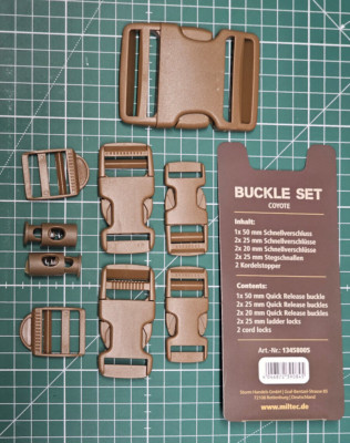 Mil Tec Steckverschluss, Klickverschluss, Steckschnalle,Schnalle, 9tlg Set