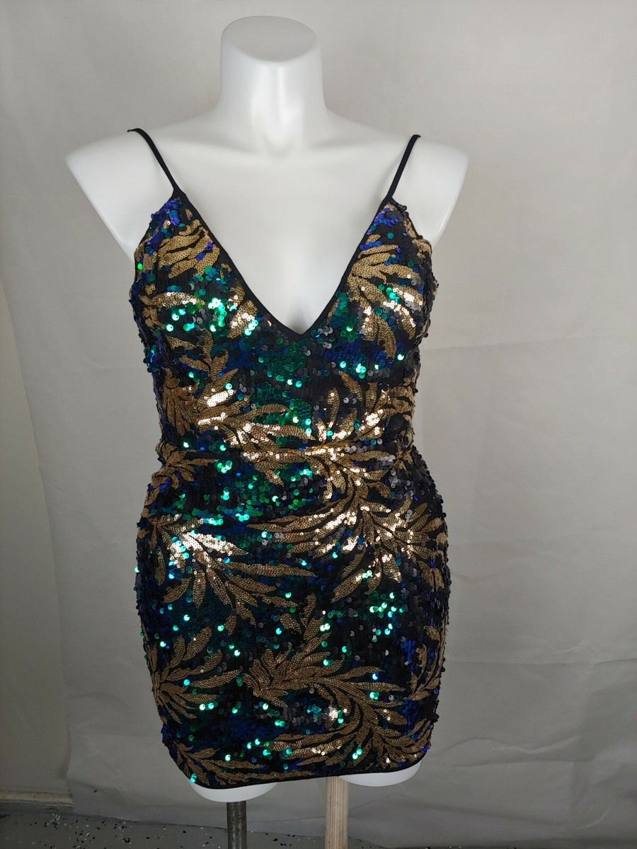 gold leaf sequin dress Ever-Pretty Glamorous Double V Neck Sequin Ruffle Sleeve Maxi Formal Evening Dress main image 0