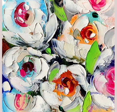 CANVAS Oil Painting Floral ORIGINAL Art Impressionist Painting 3D Art Textured