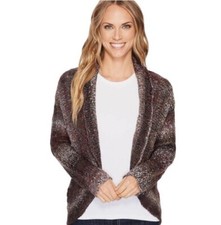 Prana Multicolor Wool Blend Open Front Chunky Knit Cardigan Sweater Size L