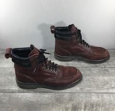 Hunting Sport Brown Leather Mens Boots Size 9 USA Made Work America Soft Moc Toe
