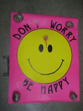 don't worry be happy 1989 black light poster vintage face C2089