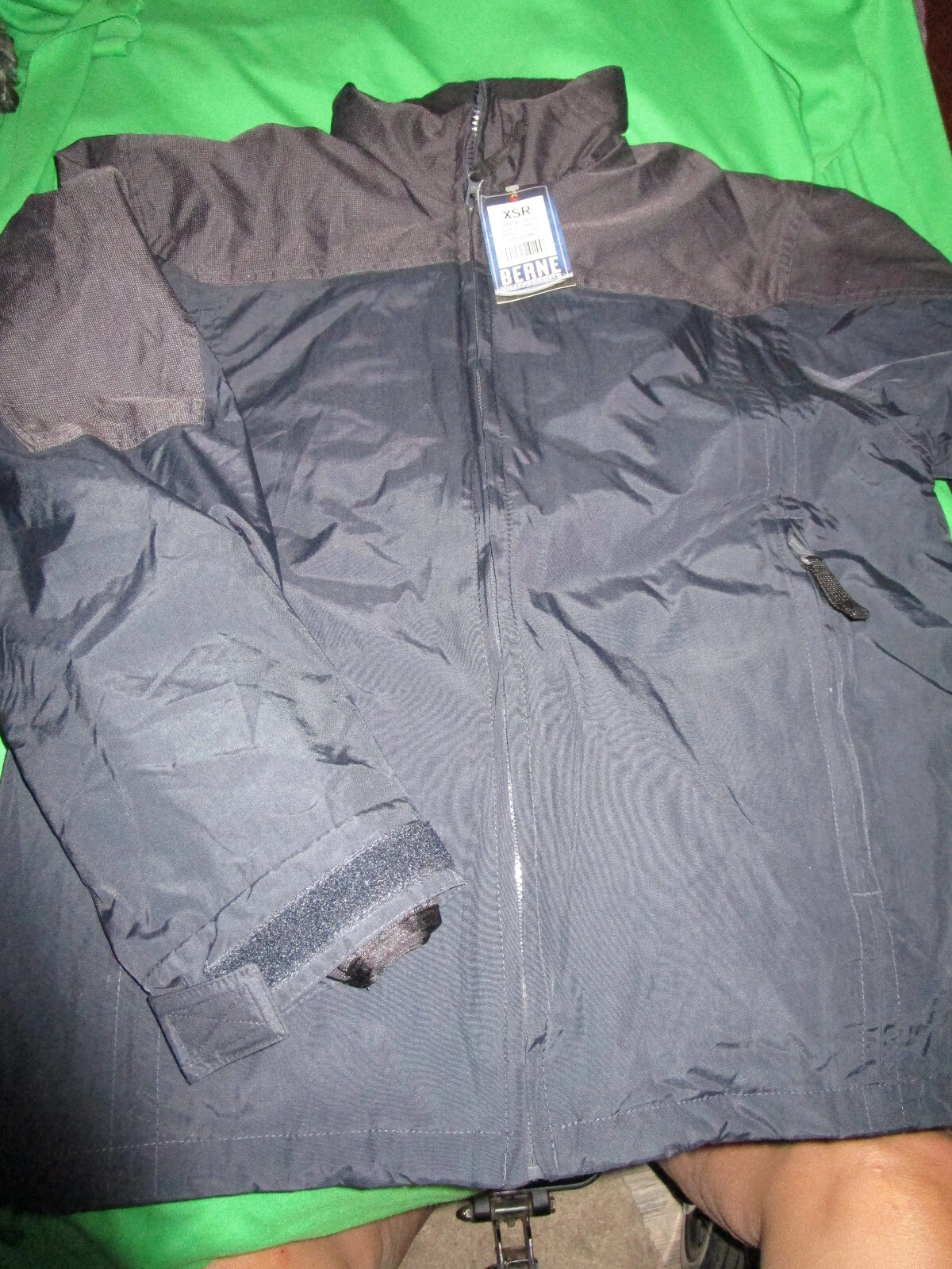 NWT BERNE NJ180NV 2 IN 1 JACKET WATERPROOF NAVY MENS XS X-SMALL