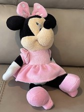 Disney Baby Minnie Mouse 15  Plush Chime Rattle Pink Dress Polka Dot Bow