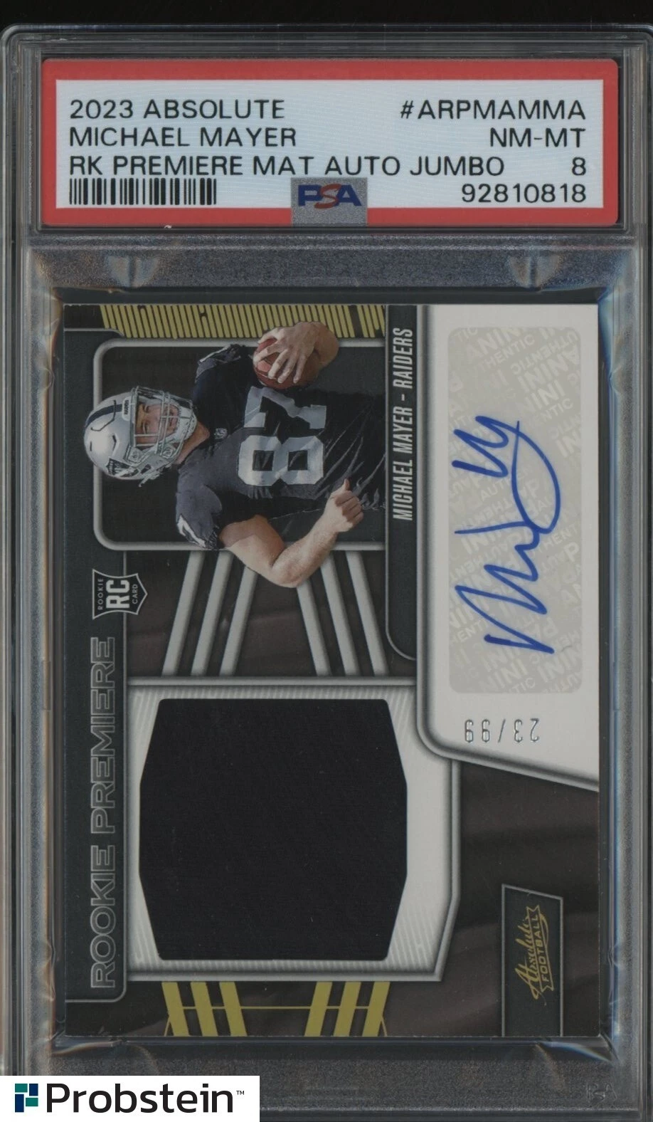 Michael Mayer Panini Absolute Rookie Premiere Materials Autographs Jumbo #ARPMAMMA Base