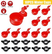 10PCS Chicken Auto Fill Watering Cups Drinker Waterer for Duck Quail Poultry US