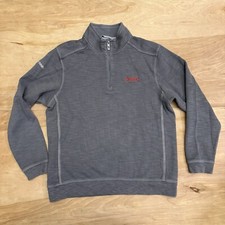 Tommy Bahama Tobago Bay Sweatshirt Mens Large Gray 1/2 Zip Long Sleeve Pullover