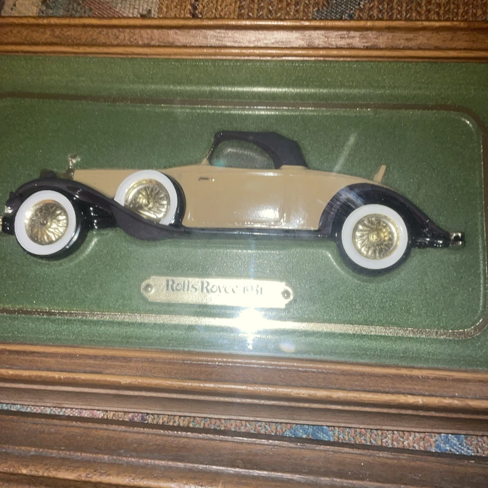 Vtg Intercraft Ind 12x6 Walnut Wood Frame Classic Car Duesenberg Rolls Royce Set - Изображение 3 из 4