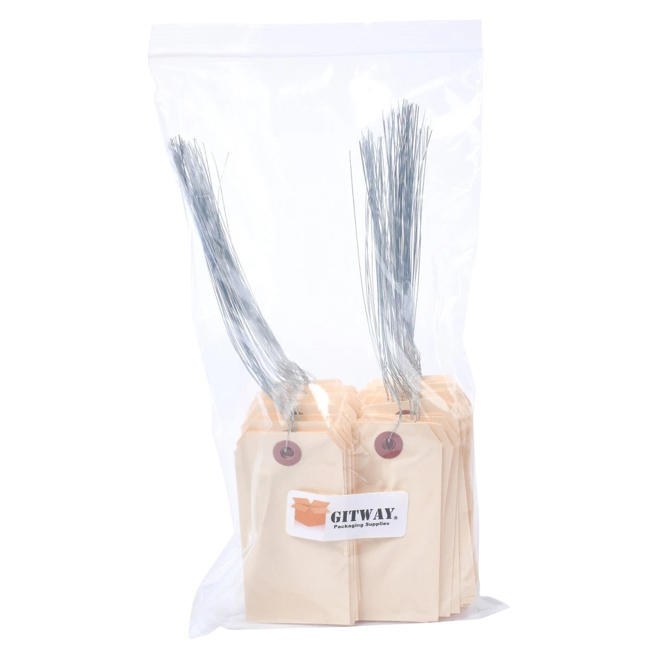 1000-3 3/4" x 1 7/8" Tamaño 3 Manila Inventario Envío Etiquetas Colgantes con Alambre 13 Pt Foto 4 de 4