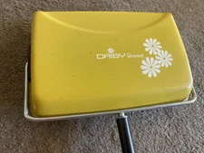 Vintage Bissell Daisy Yellow Push Manual Sweeper Vacuum