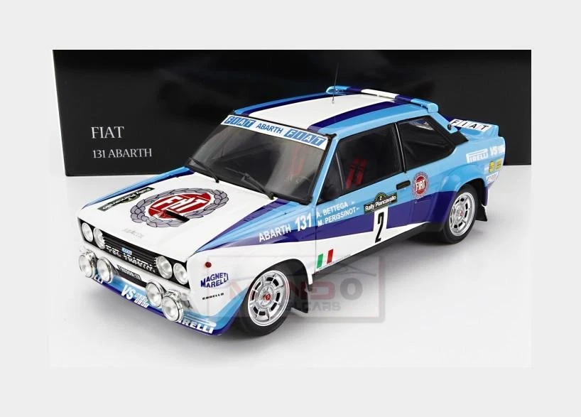 Kyosho 1/18 Fiat 131 Abarth – Vainqueur NZ 1977, Bacchelli, Avec Boîte