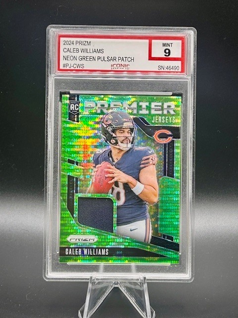 2024 Panini Prizm - Premier Jerseys Caleb Williams #PJ-CWS Neon Green Pulsar