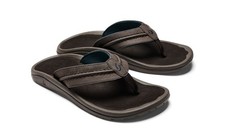 Olukai Hokua Men's Flip Flops, Dark Wood/Dark Wood, M10