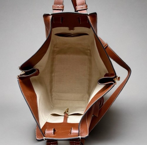 Borsa a tracolla Loewe amaca in pelle marrone a 2 vie borsa a mano - Foto 14 di 18