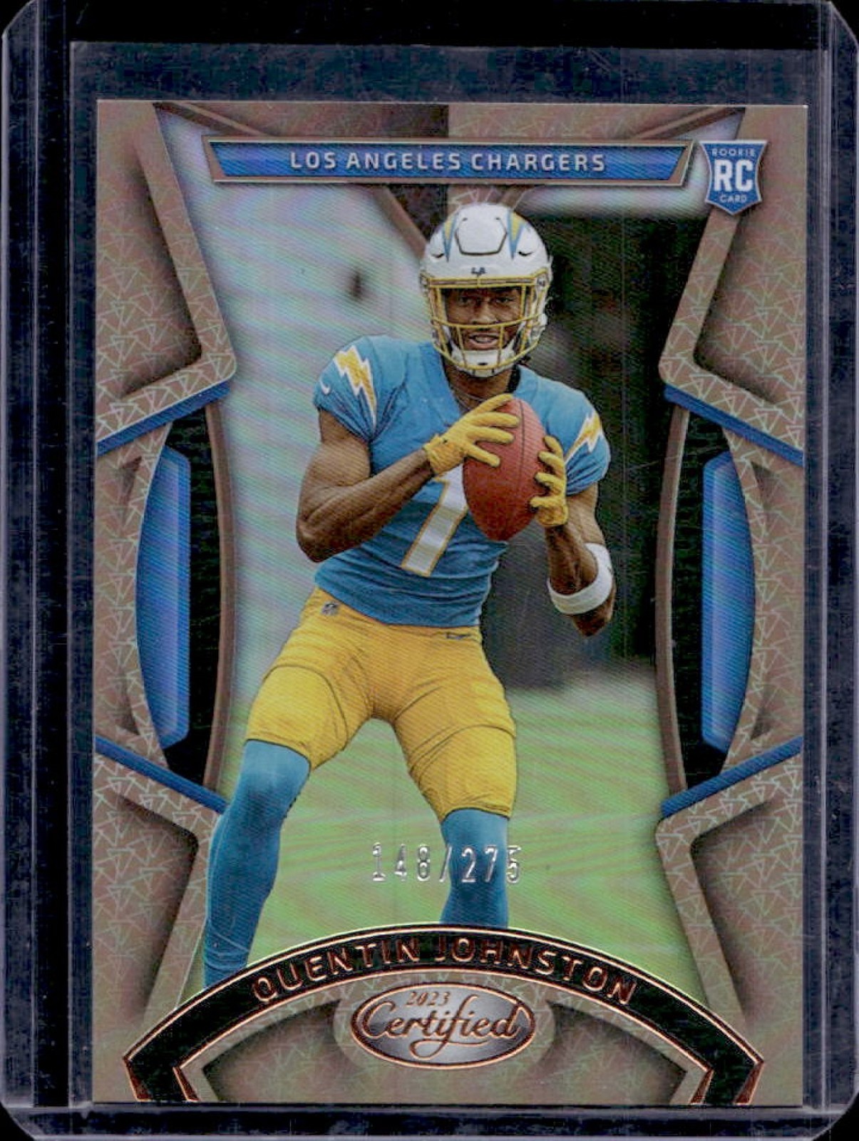2023 Certified Quentin Johnston RC Bronze Mirror #148/275 Chargers