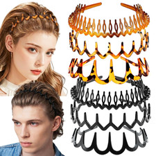 6 PCS Zig Zag Headbands Plastic Wavy Hair Head Band Comb with Teeth Hoop Accesso