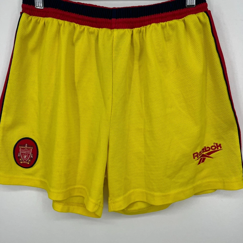 Pantalones Cortos de Fútbol Reebok Liverpool Club Para Hombre Talla L Amarillo De Colección FC 1997 Foto 3 de 4