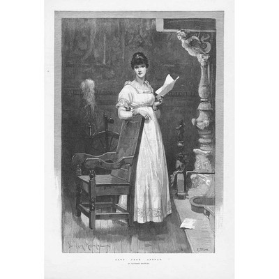 DAVIDSON KNOWLES News from Abroad - Antique Print 1890