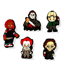 5 Pc Horror Movie Halloween Chucky Shoe Charm Compatible W/ Crocs Clogs -A