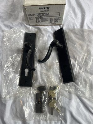 Emtek Sandcast Black Multi Point Trim Lever Set