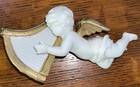 Heralding Angel Christmas Ornament Danbury Mint Cherub Figurine Golden Harp — photo 1