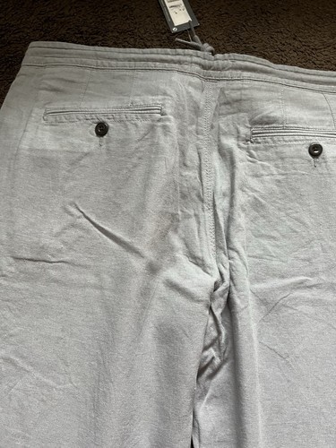 BNWT M&S Mens Size W40 L31 Grey Linen Blend Smart Casual Trousers - Picture 14 of 14
