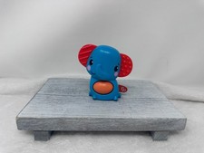 Fisher Price Busy Buddies Blue ELEPHANT 3.5  Rattle Plastic Figure Toy