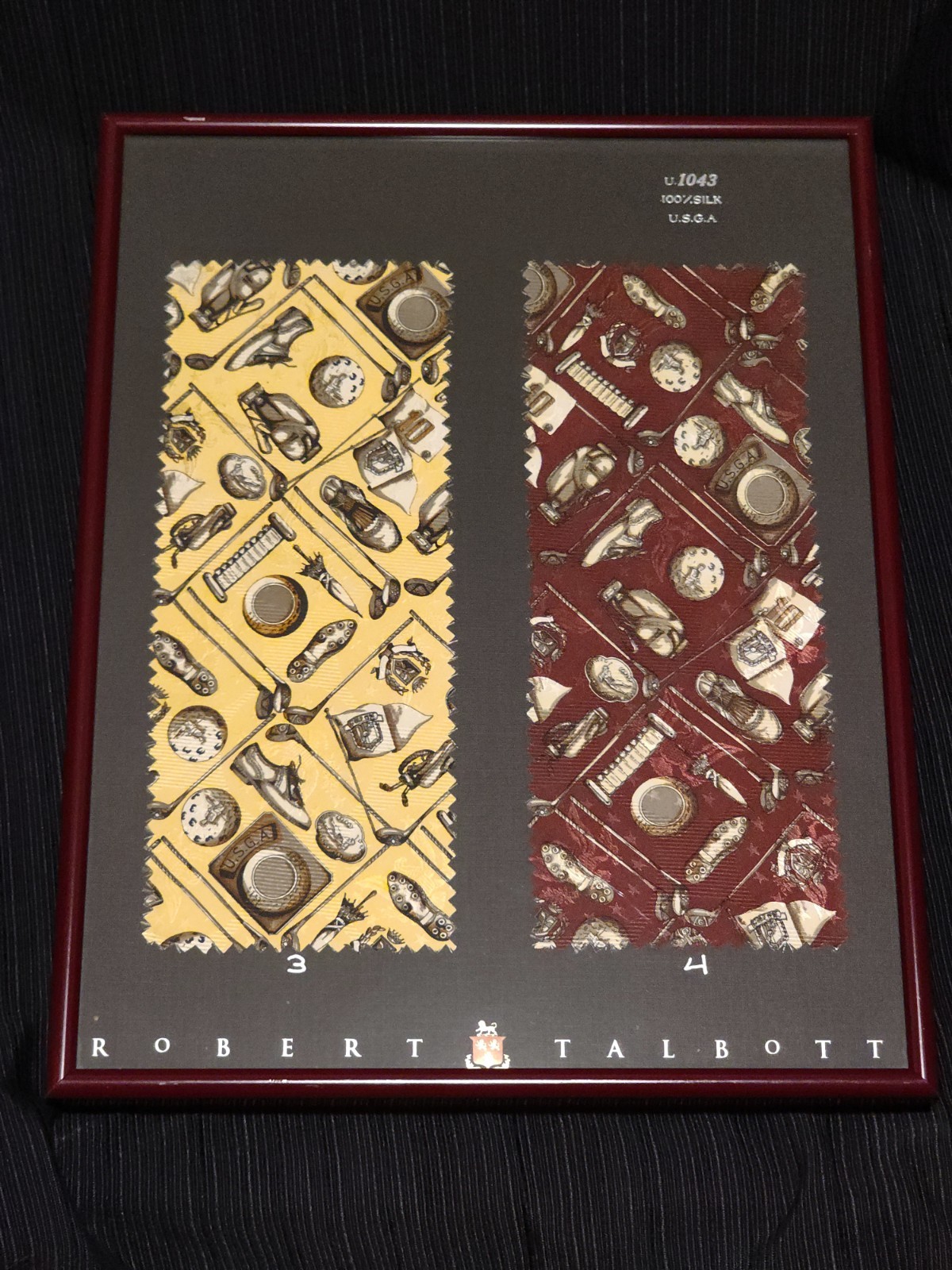 Robert Talbott Framed 100% Silk Tie Sample Swatch… - image 1