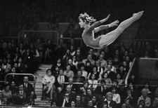 Olga Korbut during Women's Gymnastics Championships OLD PHOTO