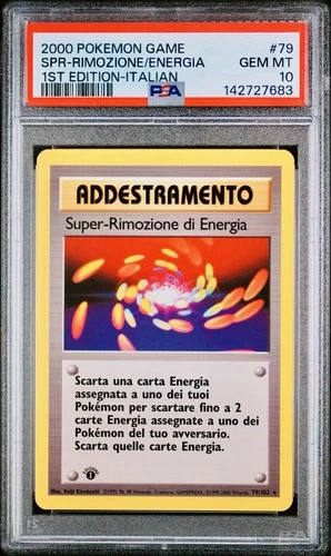POKEMON PSA 10 SUPER ENERGY REMOVAL 79/102 BASE SET 1st ITALIAN EDITION