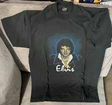 Vintage 90s Elvis Presley Shirt Mens Large Black  Screen Stars Best! Made in USA