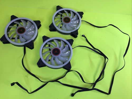 Lot of 3 GAMDIAS AEOLUS M2 8 Pin RGB ARGB Case & Radiator Fans