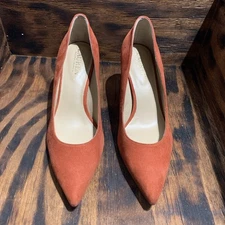 Lauren Ralph Lauren Lanette Suede Pump Stiletto Heel Autumn Orange New Size 6B