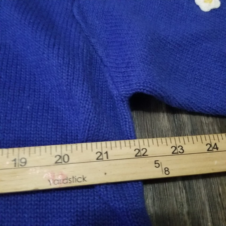 Suéter Mandal Bay Vintage Mujer Azul Floral Ladybug Talla XXL Manga Corta Foto 4 de 4