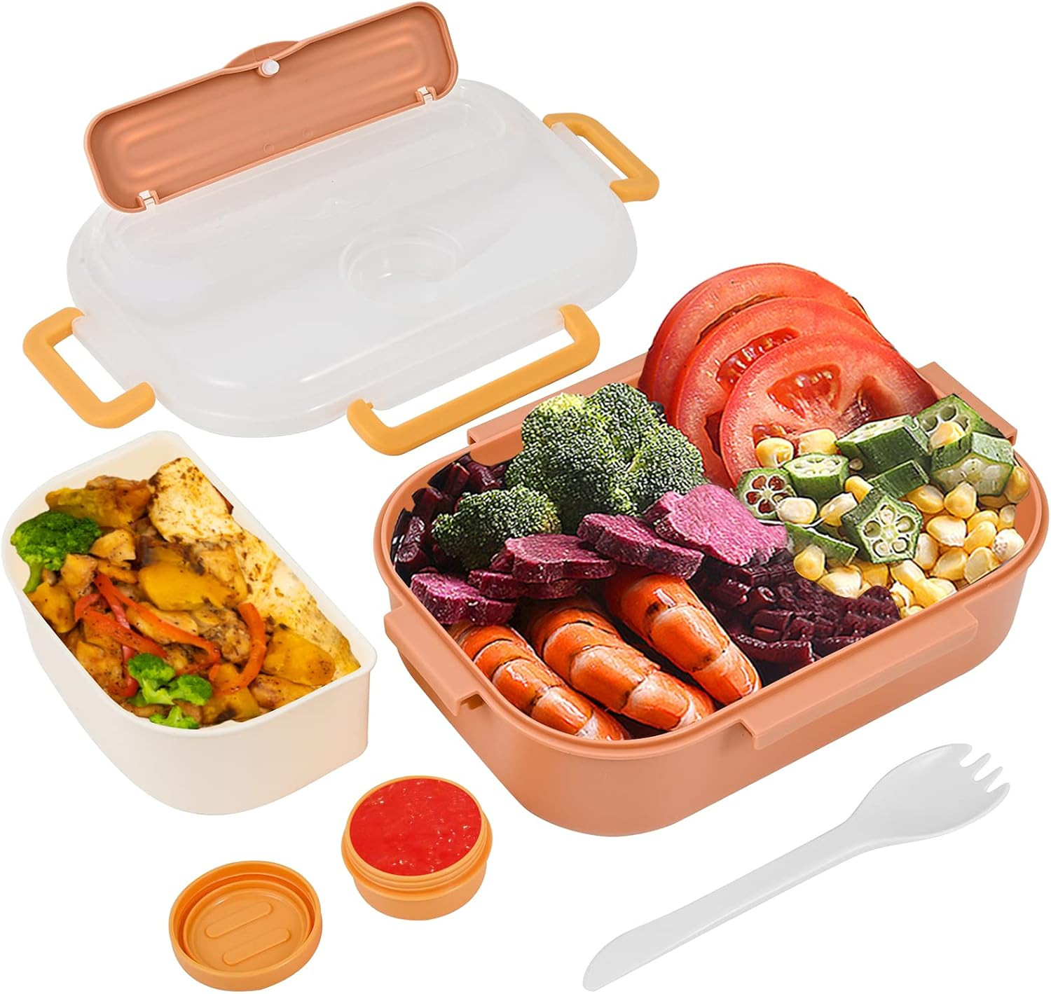 For Kids And Adults, 1300ml Lunch Box With Sauce Container (