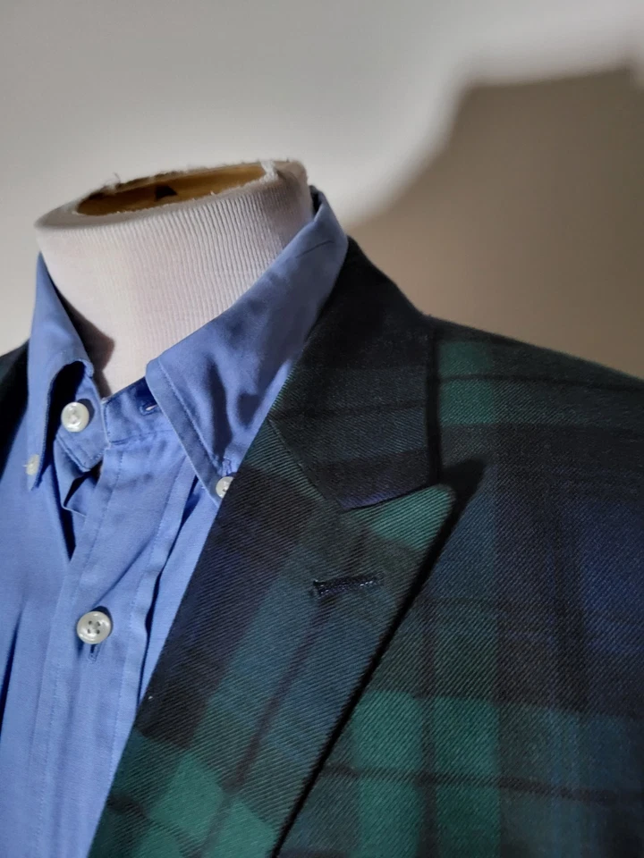 Chaqueta Blazer Abrigo Deportivo Alan River Watch Tartán Escocés Pico Solapa 42R Foto 2 de 4