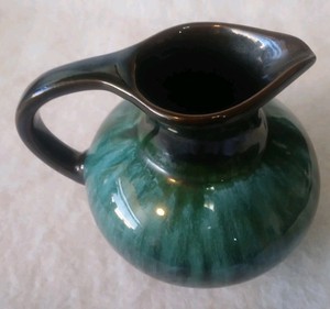 Blue Mountain Pottery Art Pottery Black/Green Syrup/Cream Pitcher - 4.25 in