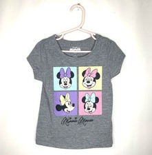Disney Minnie Mouse Girls T Shirt Tee Gray  Girl Size 6