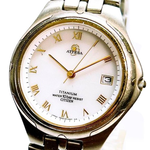 Working Citizen Attesa Men's Watch, Date, Solar Powered, Titanium, 7815