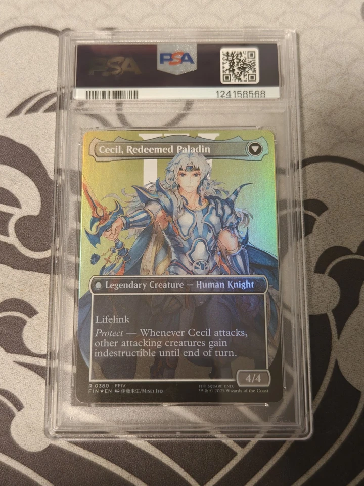 2025 MTG FF BORDERLESS-FOIL CECIL, DARK KNIGHT/CECIL, REDEEMED PALADIN PSA 10 - Image 2 of 2
