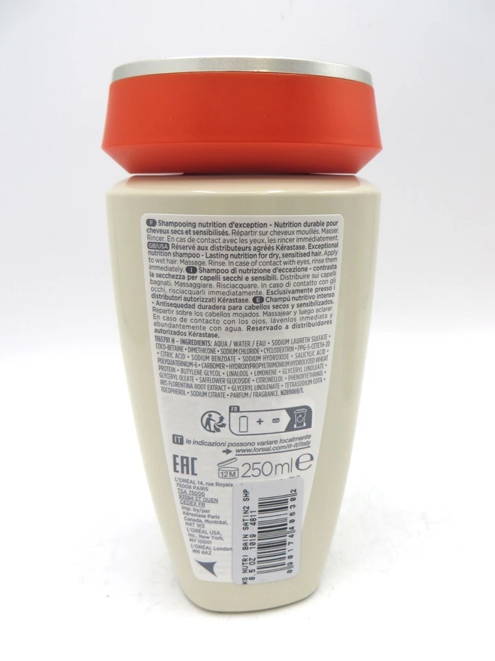 CHAMPÚ KERASTASE NUTRITIVO BAÑO SATINADO 2 8,5 OZ Foto 2 de 2