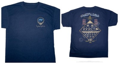 Vintage Grateful Dead Egypt 78 T-SHIRT Navy 2 side, Stanley Mouse Reprint BTH80