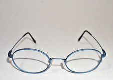 VINTAGE CHARMANT CH8025 MATTE BLUE TITANIUM ROUND FULL RIM EYEGLASSES 50-20-145