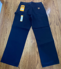 CARHARTT MENS LOOSE FIT WASHED DUCK UTILITY WORK PANT 34x32 Navy Blue NEW