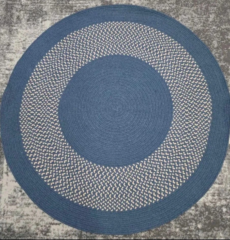 VENTA Alfombra Pies Círculo 9x9 pies Colonial Mills Grano - Azul Nueva Lana Trenzada Foto 2 de 2